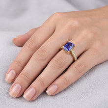 Natural Sapphire Ring 3ct - Yellow Gold 14K