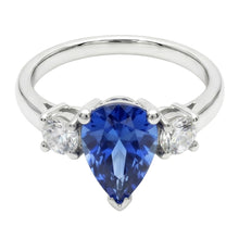Natural Sapphire Ring 4.20ct - White Gold 14K