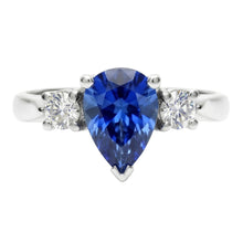 Natural Sapphire Ring 4.20ct - White Gold 14K