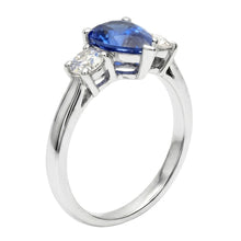Natural Sapphire Ring 4.20ct - White Gold 14K