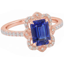 Natural Sapphire Ring 4.25ct - Rose Gold 14K