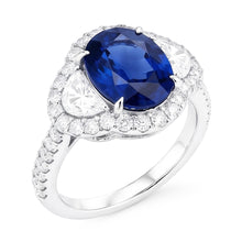 Natural Sapphire Ring 4.25ct - White Gold 14K