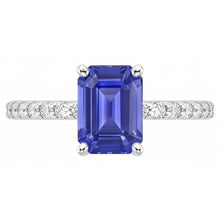 Natural Sapphire Ring 4.25ct - White Gold 14K