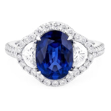 Natural Sapphire Ring 4.25ct - White Gold 14K