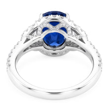 Natural Sapphire Ring 4.25ct - White Gold 14K