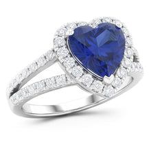 Natural Sapphire Ring 4.45ct - White Gold 14K