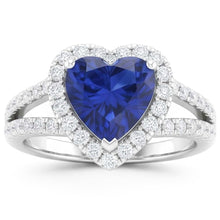 Natural Sapphire Ring 4.45ct - White Gold 14K