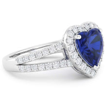 Natural Sapphire Ring 4.45ct - White Gold 14K