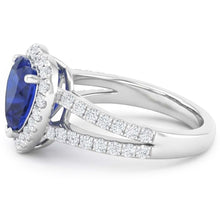 Natural Sapphire Ring 4.45ct - White Gold 14K