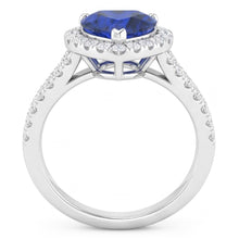 Natural Sapphire Ring 4.45ct - White Gold 14K