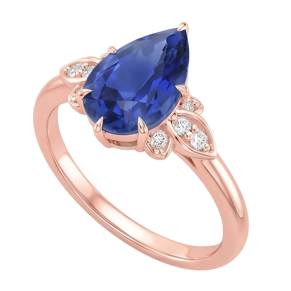 Natural Sapphire Ring 4.50ct - Rose Gold 14K