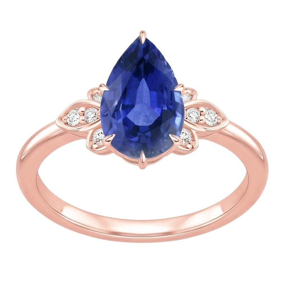 Natural Sapphire Ring 4.50ct - Rose Gold 14K