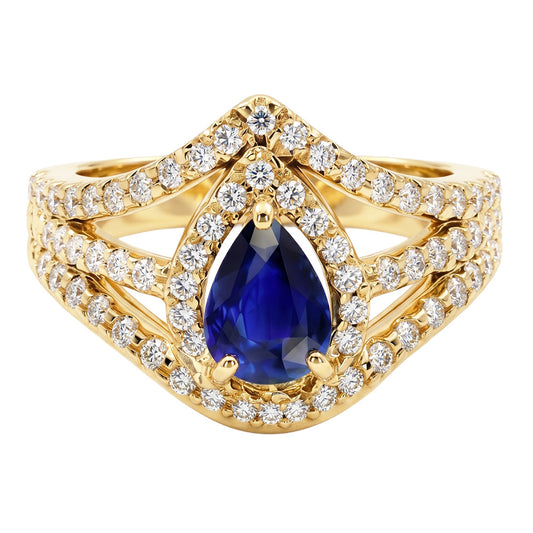 Natural Sapphire Ring 4.50ct - Rose Gold 14K