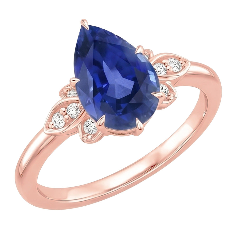 Natural Sapphire Ring 4.50ct - Rose Gold 14K