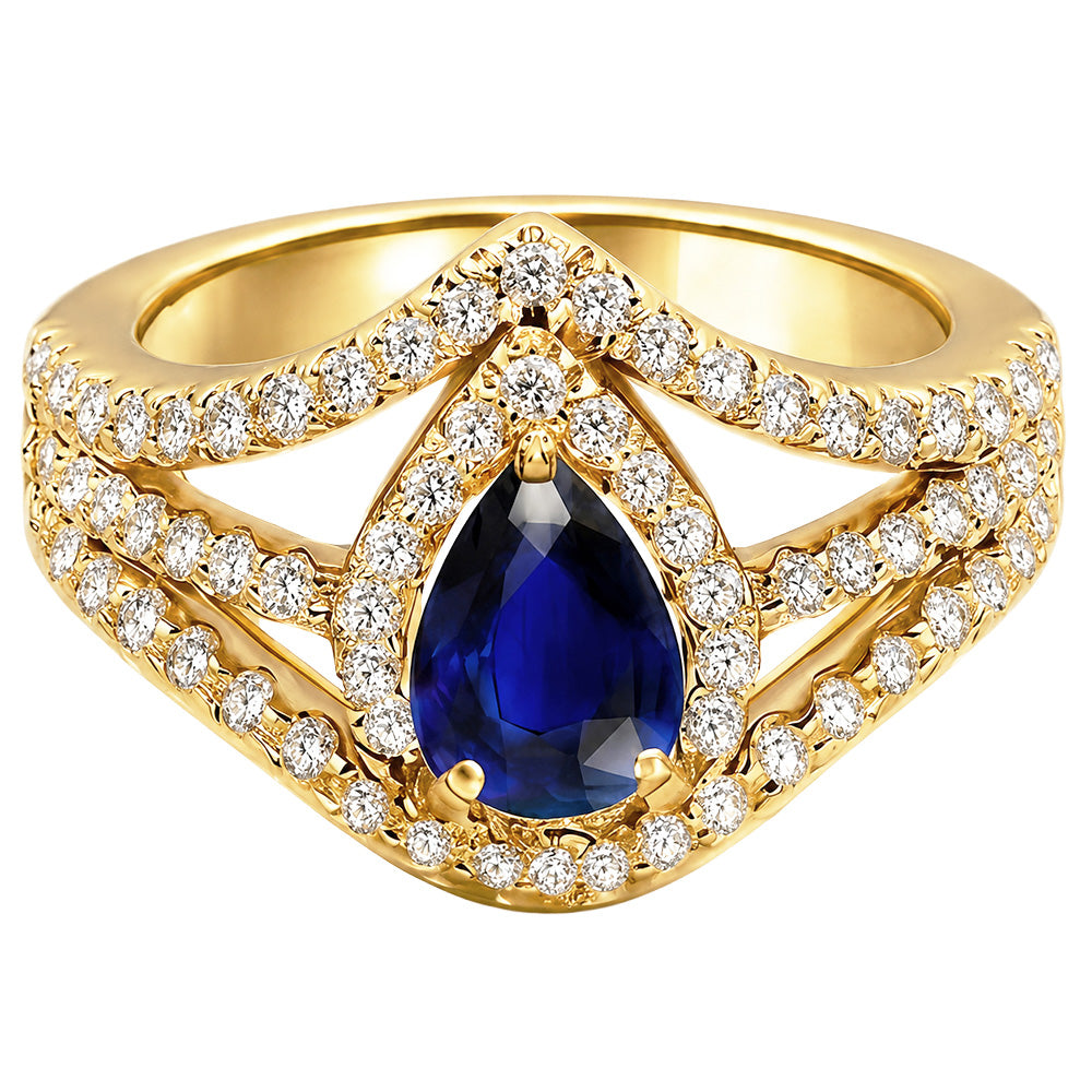 Natural Sapphire Ring 4.50ct - Rose Gold 14K