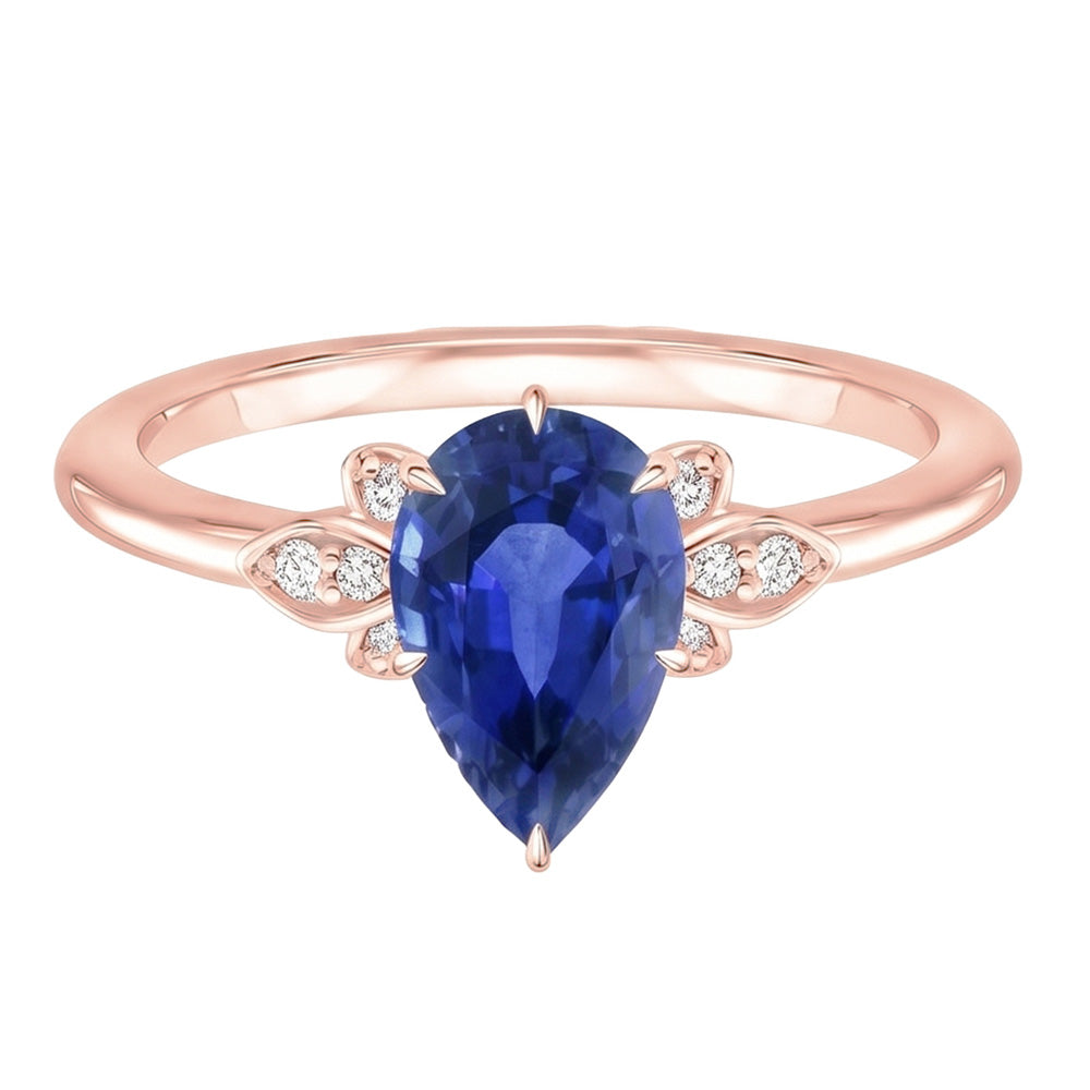 Natural Sapphire Ring 4.50ct - Rose Gold 14K