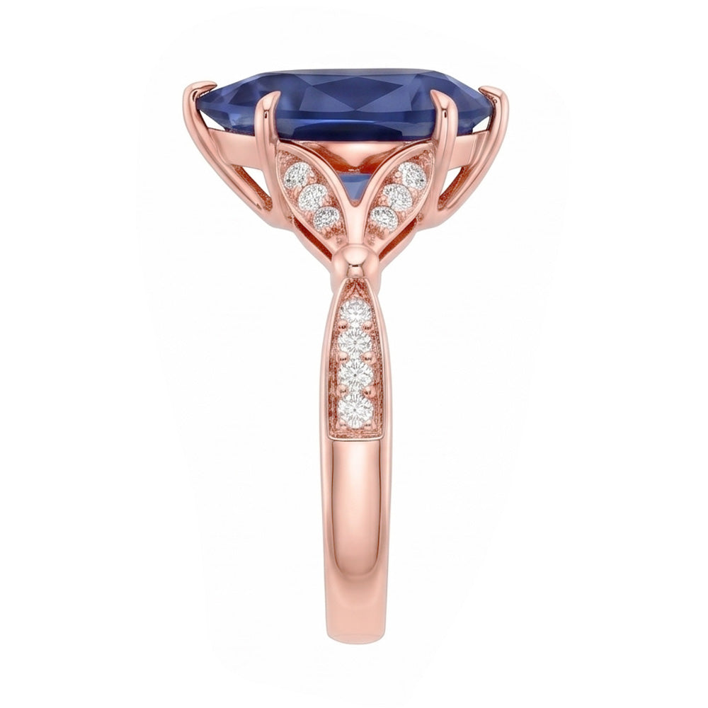 Natural Sapphire Ring 4.50ct - Rose Gold 14K