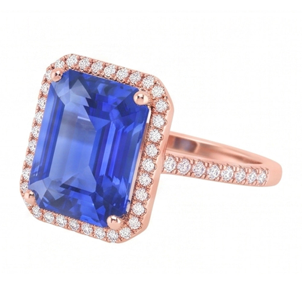 Natural Sapphire Ring 4.50ct - Rose Gold 14K