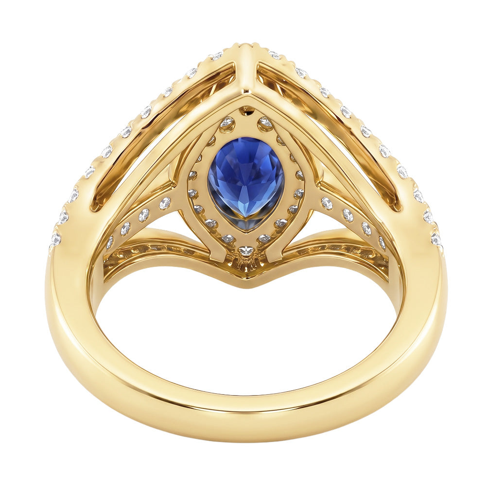 Natural Sapphire Ring 4.50ct - Rose Gold 14K