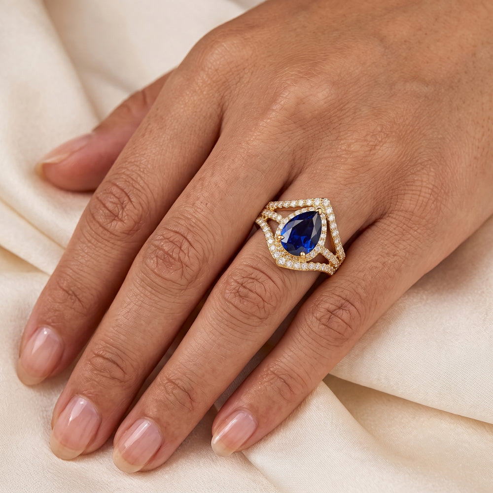 Natural Sapphire Ring 4.50ct - Rose Gold 14K