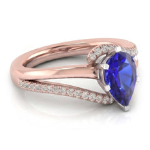 Natural Sapphire Ring 4.50ct - Two Tone 14K Gold