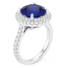 Natural Sapphire Ring 4.50ct - White Gold 14K