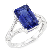 Natural Sapphire Ring 4.50ct - White Gold 14K