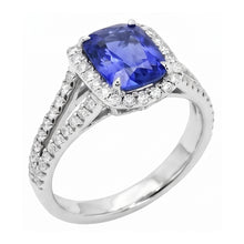 Natural Sapphire Ring 4.50ct - White Gold 14K