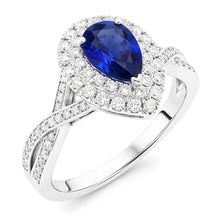 Natural Sapphire Ring 4.50ct - White Gold 14K