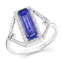 Natural Sapphire Ring 4.50ct - White Gold 14K