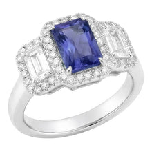 Natural Sapphire Ring 4.50ct - White Gold 14K