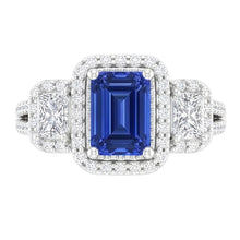 Natural Sapphire Ring 4.50ct - White Gold 14K