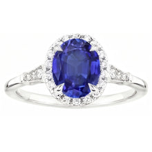 Natural Sapphire Ring 4.50ct - White Gold 14K
