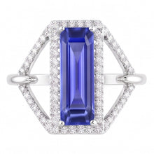 Natural Sapphire Ring 4.50ct - White Gold 14K