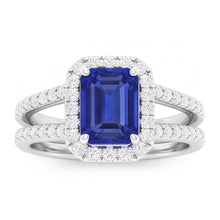 Natural Sapphire Ring 4.50ct - White Gold 14K