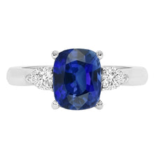 Natural Sapphire Ring 4.50ct - White Gold 14K