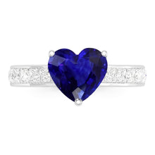 Natural Sapphire Ring 4.50ct - White Gold 14K