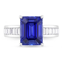 Natural Sapphire Ring 4.50ct - White Gold 14K