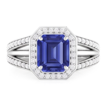 Natural Sapphire Ring 4.50ct - White Gold 14K