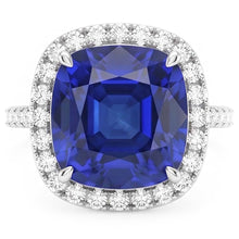Natural Sapphire Ring 4.50ct - White Gold 14K