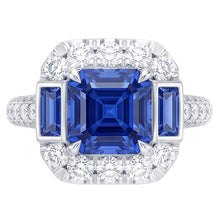 Natural Sapphire Ring 4.50ct - White Gold 14K