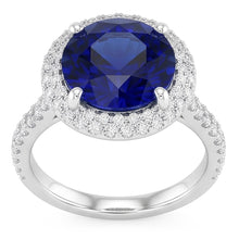 Natural Sapphire Ring 4.50ct - White Gold 14K