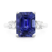 Natural Sapphire Ring 4.50ct - White Gold 14K