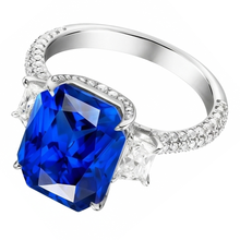 Natural Sapphire Ring 4.50ct - White Gold 14K