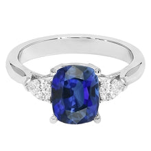 Natural Sapphire Ring 4.50ct - White Gold 14K