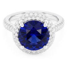 Natural Sapphire Ring 4.50ct - White Gold 14K