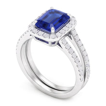Natural Sapphire Ring 4.50ct - White Gold 14K