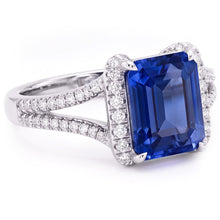 Natural Sapphire Ring 4.50ct - White Gold 14K