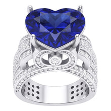 Natural Sapphire Ring 4.50ct - White Gold 14K
