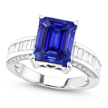 Natural Sapphire Ring 4.50ct - White Gold 14K